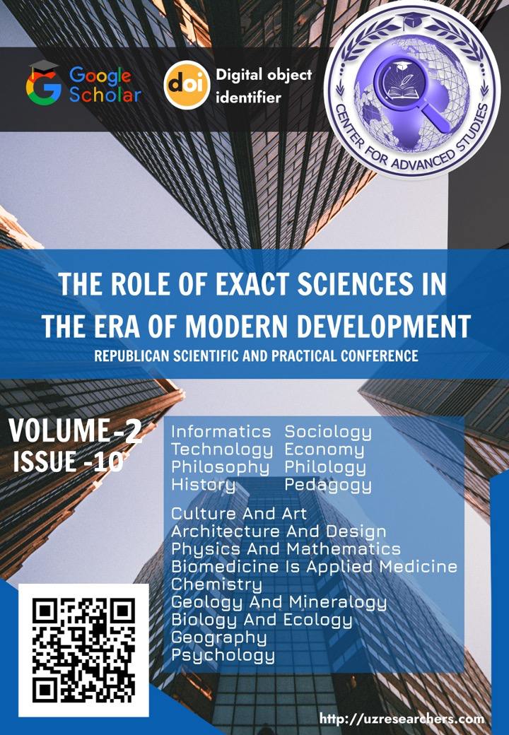 					View Vol. 2 No. 10 (2024): THE ROLE OF EXACT SCIENCES IN THE ERA OF MODERN DEVELOPMENT
				