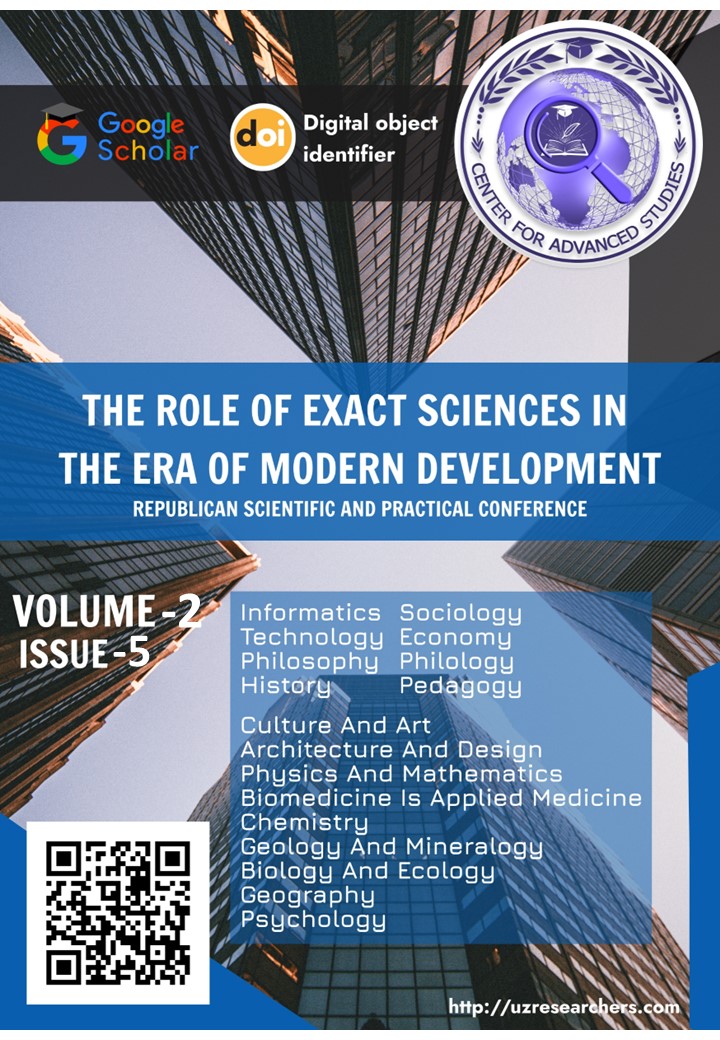 					View Vol. 2 No. 5 (2024): THE ROLE OF EXACT SCIENCES IN THE ERA OF MODERN DEVELOPMENT
				